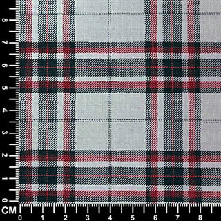 Men’s Light Grey, Black & Red Tartan Check Suit