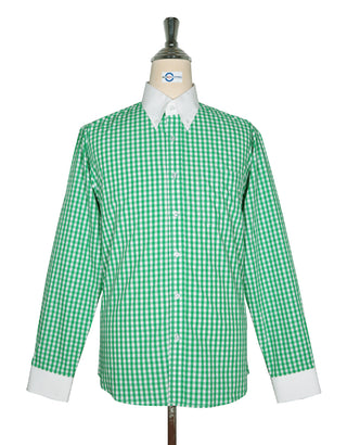 This Shirt Only - Green Gingham Check Button Down Shirt