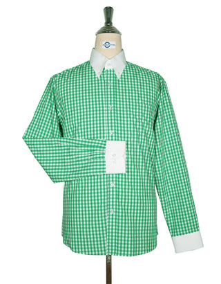 This Shirt Only - Green Gingham Check Button Down Shirt