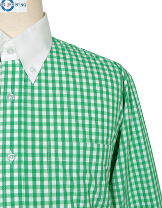 This Shirt Only - Green Gingham Check Button Down Shirt