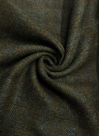 Olive Green Herringbone Fabric 01