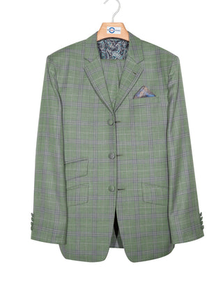 Green Plaid Check Suit All