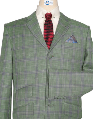 Green Plaid Check Suit Cuff