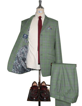 Green Plaid Check Suit Lining