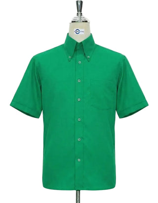 Short Sleeve Shirt | 60S Mod Style Green Color Shirt For Man
