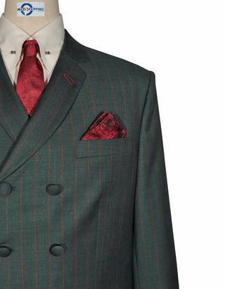 Olive Green and Burnt Orange Striped Suit Chest