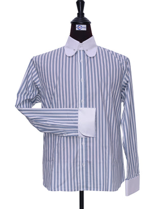 Grey And White Stripe Shirt