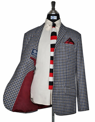 Grey Gingham Check Tweed Jacket