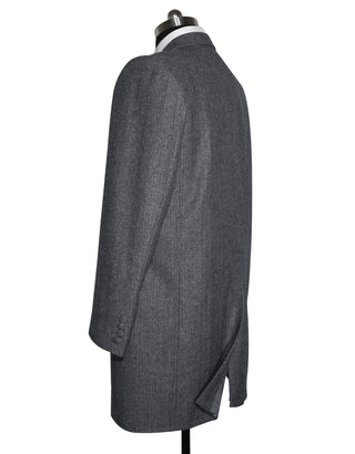 Men’s Grey Herringbone Tweed Overcoat