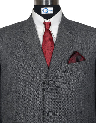 Men’s Grey Herringbone Tweed Overcoat