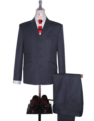 Charcoal Grey Herringbone 4 Button Suit