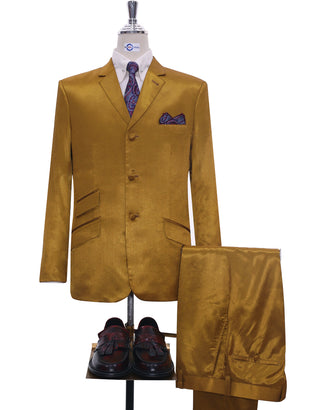 Burnt Gold And Black Two Tone Suit