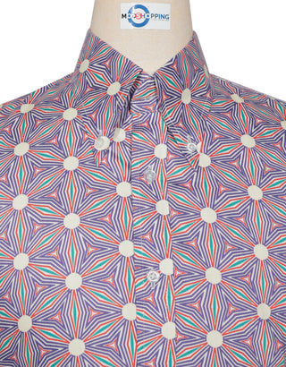 Floral Shirt - 60s Style Light Purple Shirt