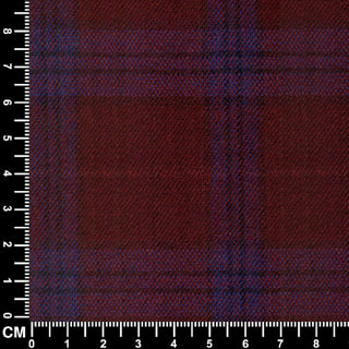 Men’s Winter Long Coat – Burgundy and Blue Prince of Wales Check