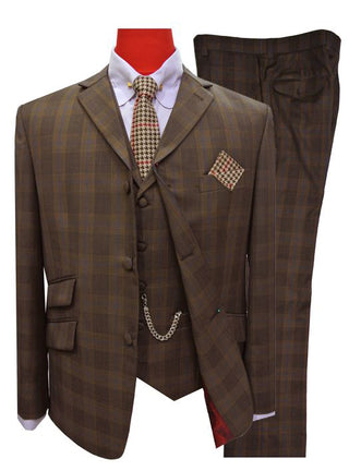 Men's Plaid Check 3 Piece Suit