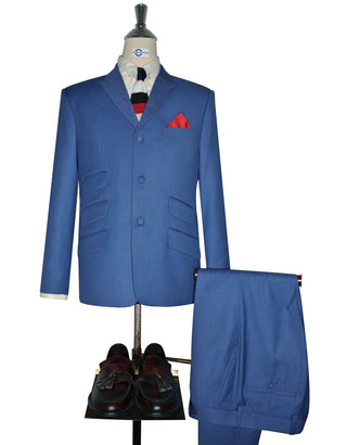 Mod Suit - Midnight  Blue Shark Skin Suit