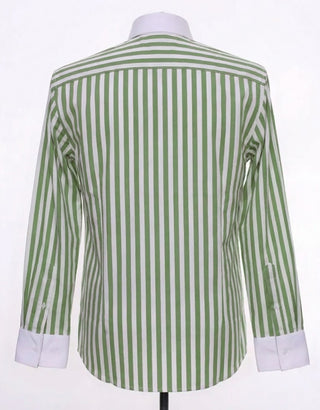 Mint Green & White Stripe Penny Pin Collar Shirt