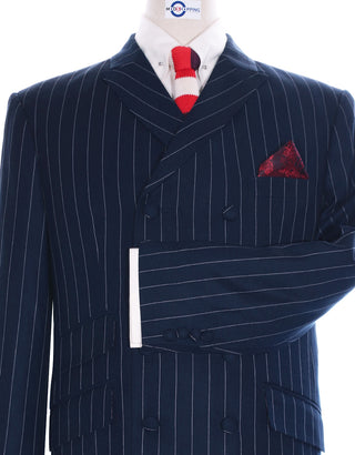 Navy Blue Striped Suit
