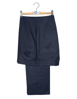 Classic Tailored Navy Blue Glen Plaid Check Suit for Men