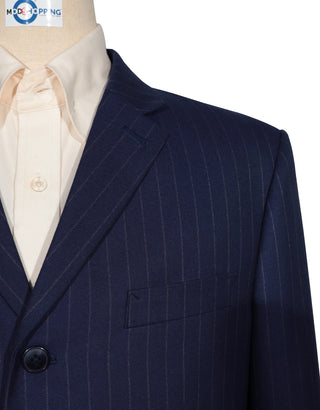Tweed Blazer - Navy Blue Stripe Tweed Blazer