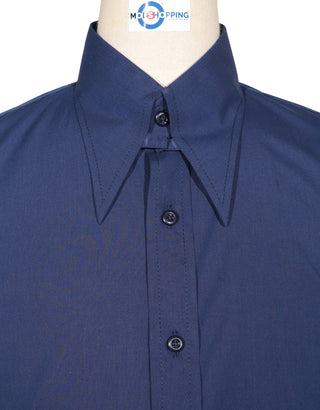 Navy Blue Tab Collar Shirt
