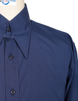 Navy Blue Tab Collar Shirt