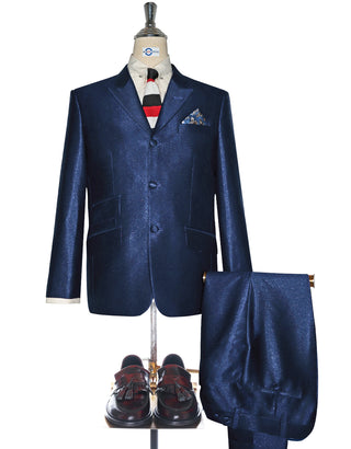 Men's Deep Blue Tonic Suit - Classic Mod Style