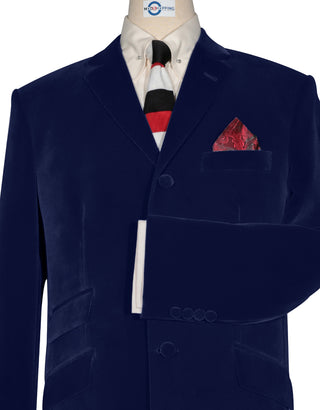 Velvet Jacket - 60s Mod Vintage Style Navy Blue Jacket