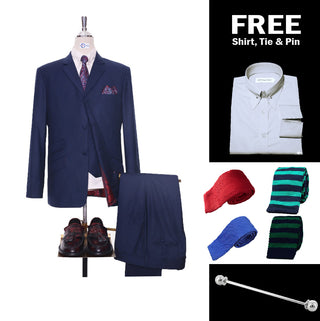 Navy Blue 3 Piece Suit Packet 