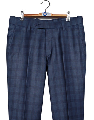 Navy Blue Prince Of Wales Check Suit