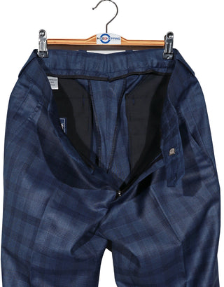 Navy Blue Prince Of Wales Check Suit