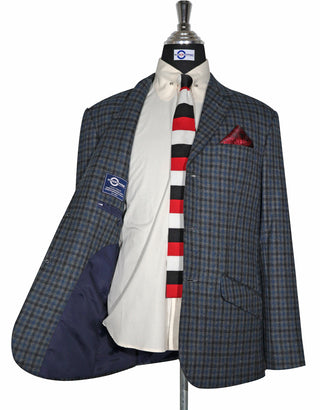 This Jacket Only - Grey Gingham Check Tweed Jacket Size 40R