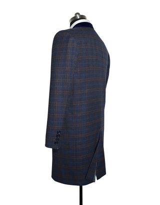 Navy Blue and Brown Prince of Wales Check