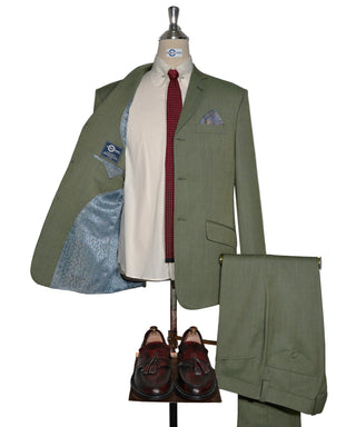 Olive Green and Khaki Two Tone Suit 