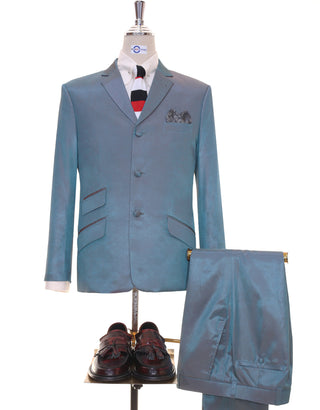 Orange And Light Sea Green Two Tone Suit