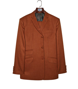 Mod Suit  - 60s Vintage Style Orange Linen Suit