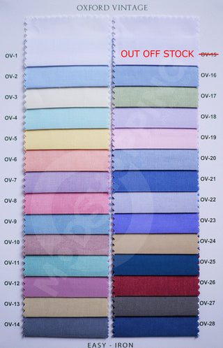 Custom  Shirt - 60s Mod fashion Oxford Shirting Fabric
