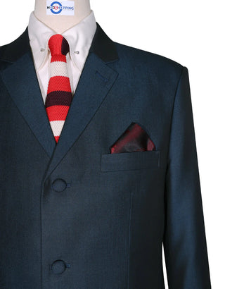 Peacock Blue Two Tone Suit