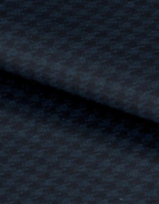 Peacock Blue and Black Large Houndstooth Fabric