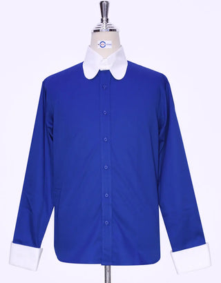 Royal Blue Penny Tab Collar Shirt UK
