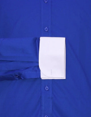 Royal Blue Penny Tab Collar Shirt UK