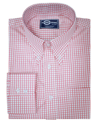 Button Down Collar Shirt - Pink Gingham Check Shirt