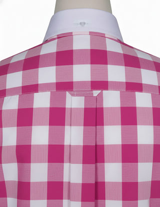 Pink Gingham Check Button-Down Collar Shirt
