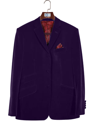 Velvet Jacket - 60s Mod Vintage Style Purple Jacket