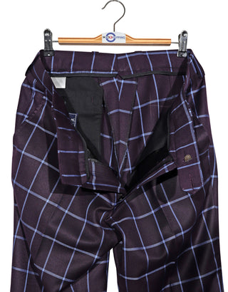 Purple Windowpane Check Trouser 