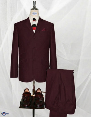 Maroon and Black Two Tone Suit