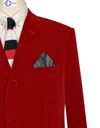 Velvet Jacket - 60s Mod Vintage Style Red Jacket