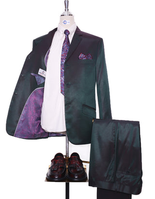 Red & Olive Two Tone Suit Lining