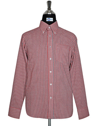 Seersucker Shirt - Red and Black Gingham Check Shirt