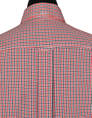 Seersucker Shirt - Red and Black Gingham Check Shirt